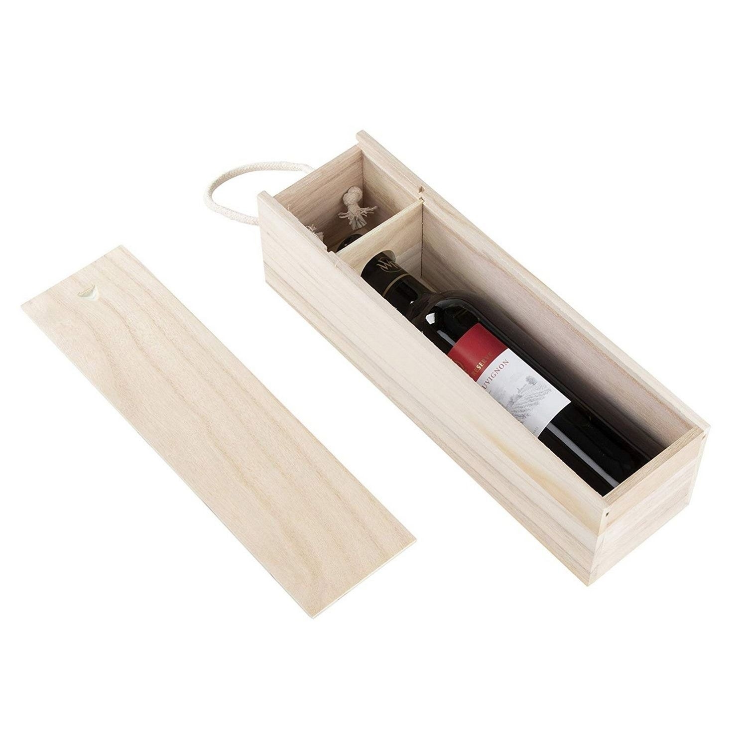 4 Wine Bottle Holder, Floral Wooden Trunk (8 x 13.8 x 8.5 In) 