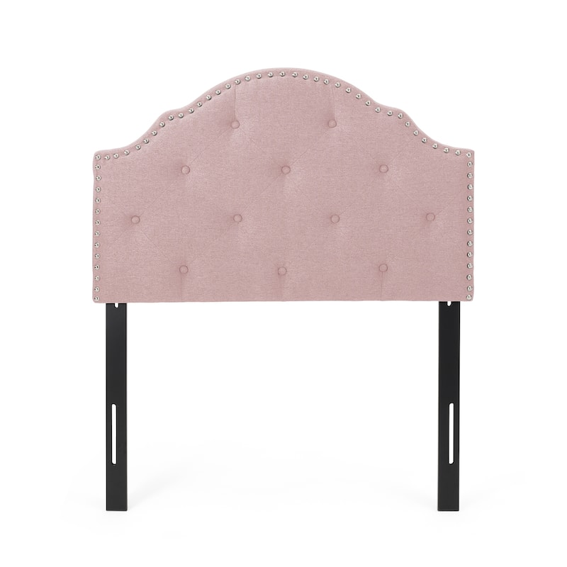 Cordeaux Contemporary Upholstered Headboard by Christopher Knight Home - Light Blush+Black - Twin