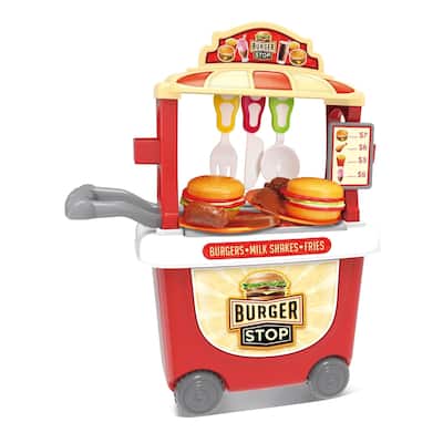 Burger Stop Burger Cart 35 Piece Pretend Play Playset