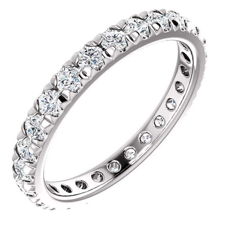 Pompeii3 14k White Gold 1Ct TDW Diamond Eternity Wedding Ring Lab Grown (G-H/VS1-VS2)