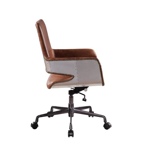 Faux Leather Upholstered Wooden Office Chair With Lift Mechanism Brown On Sale Overstock 30403575