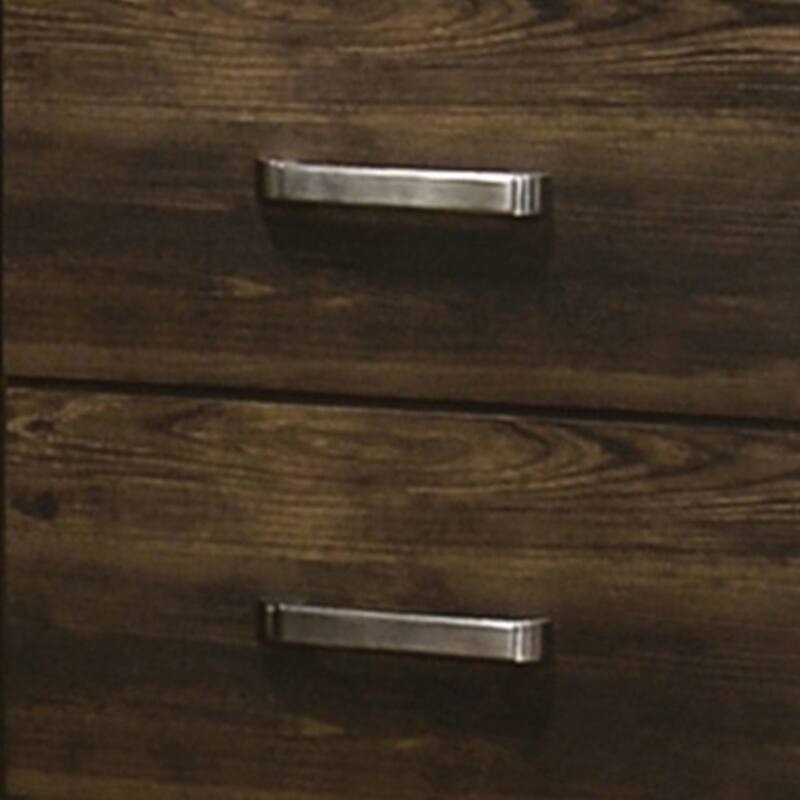 Transitional Style 2 Drawer Wooden Nightstand with Plinth Base, Brown
