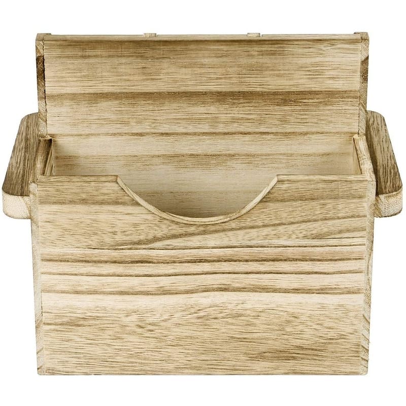 Wooden Sliverware Holder Flatware Utensil Caddy with Handles - oak