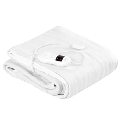 Electric Heated Mattress Pad Safe Blanket 8 Temperatures &Timer - White