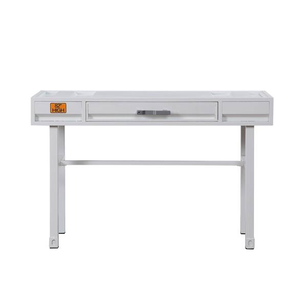 Shop Industrial Style Metal And Wood 1 Drawer Vanity Desk White On Sale Overstock 30404422