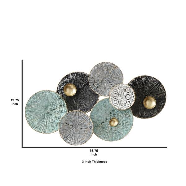 Shop Round Metal Wall Decor With Perforated Ribbed Design