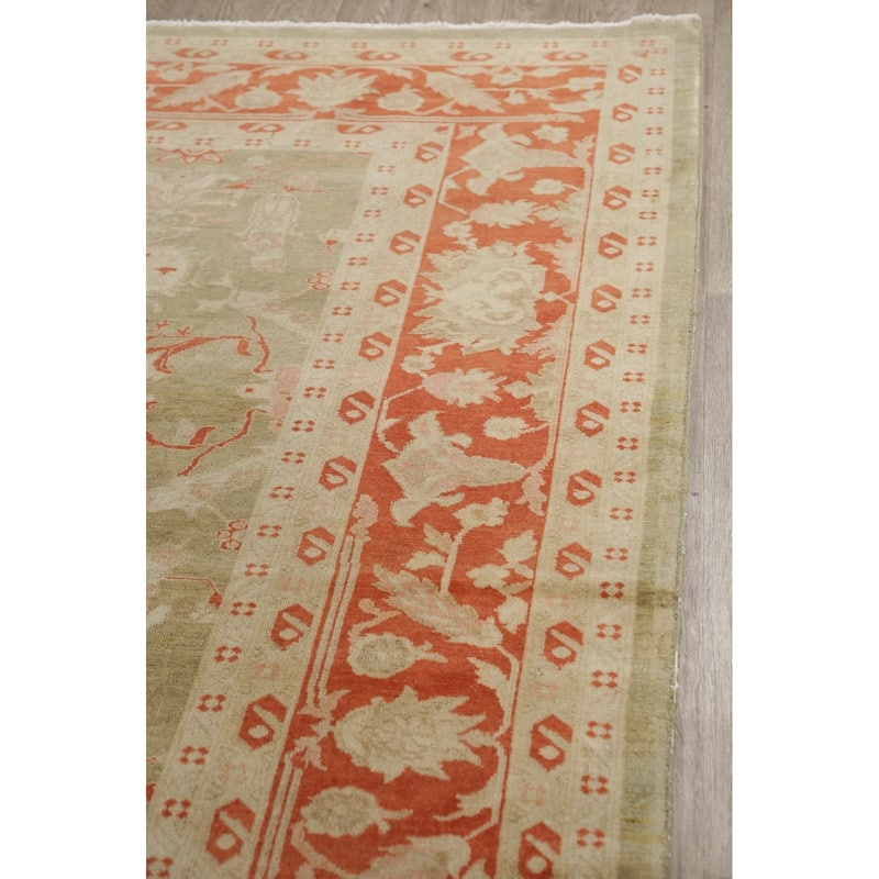 Vintage Style Geometric Oushak Oriental Area Rug Wool Hand-Knotted - 11'2" x 14'1"