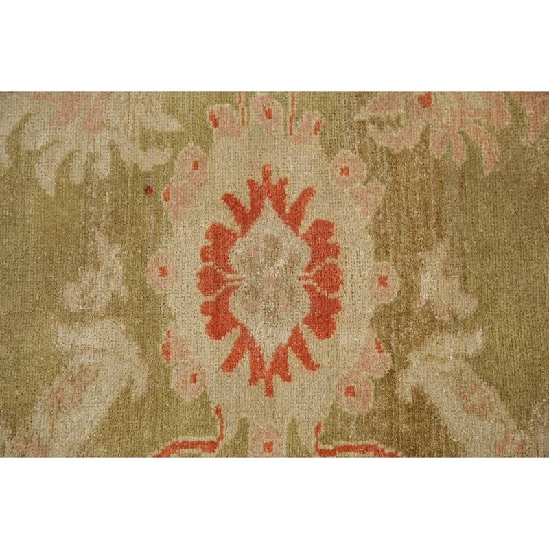 Vintage Style Geometric Oushak Oriental Area Rug Wool Hand-Knotted - 11'2" x 14'1"