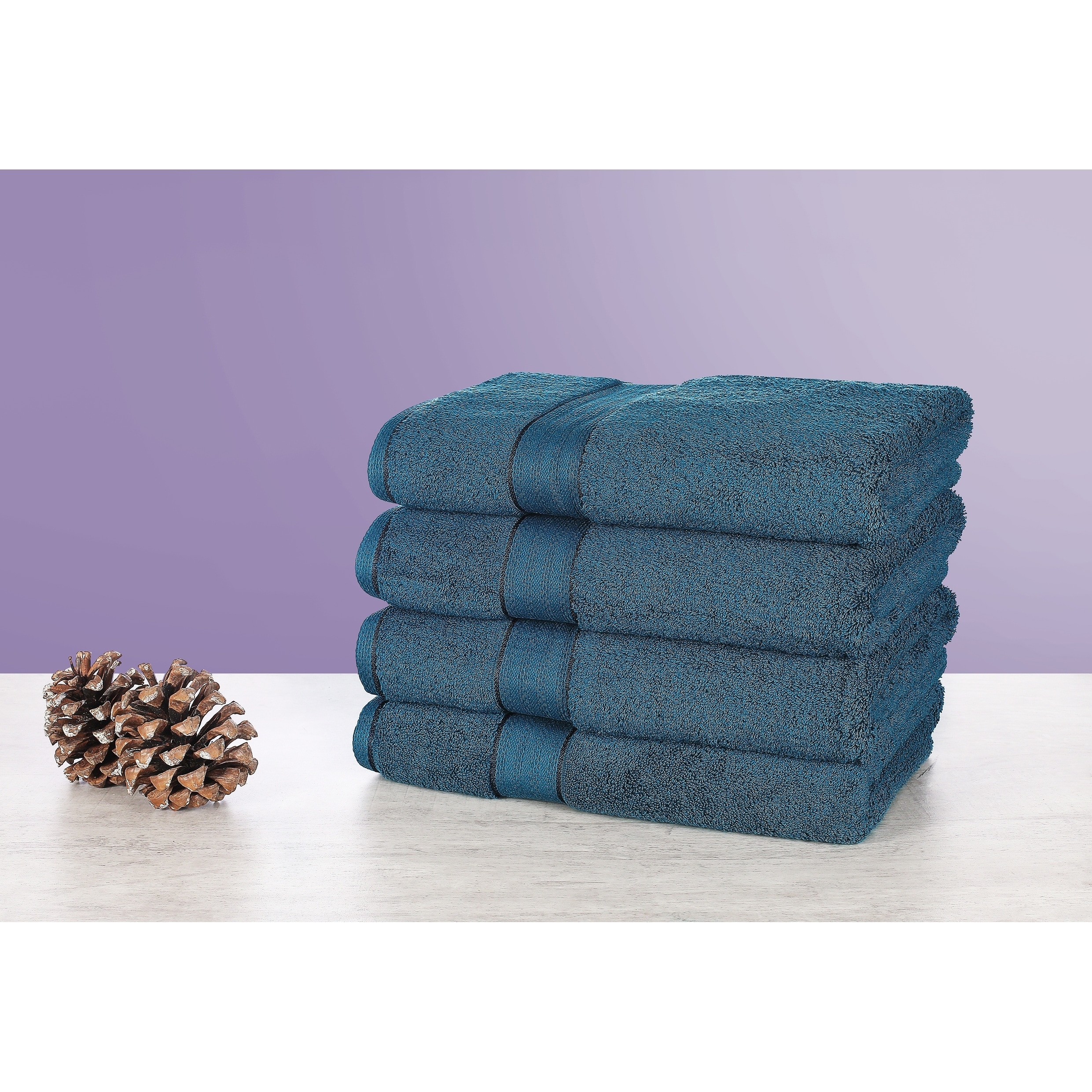 Glamburg 700 GSM Premium Cotton 4-Pack Bath Towel Set - 100% Combed Cotton - 4 Bath Towels 27x54 - Luxury Hotel & Spa Quality - Durable Ultra Soft