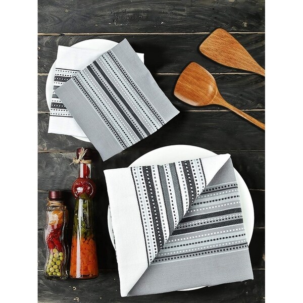 NEW COTTON PRINTED KITCHEN TERRY TOWEL Mandala Orange Blue and White