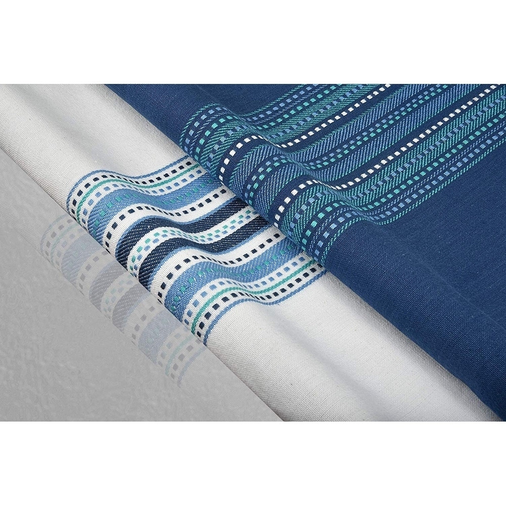 3 x 100% Cotton Tea Towels  Modern Colours Blues and White  Food glorious Food 