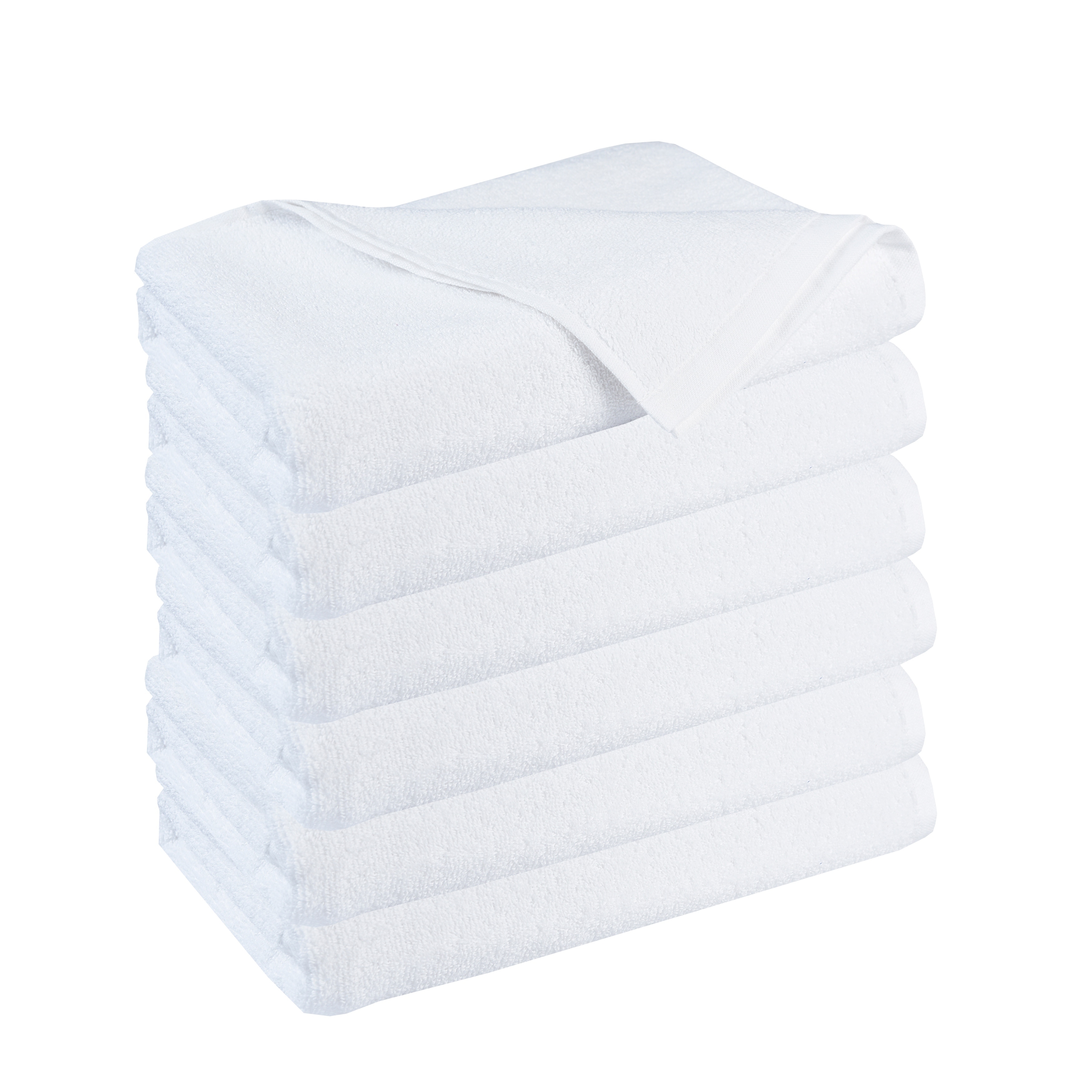 Soft Textiles Bath Towel 6 Pack 100% Cotton Ring Spun Bath Towels Set 24x48 Inches White