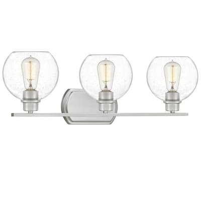 Quoizel Pruitt Clear Seedy Glass 3-light Bath Light