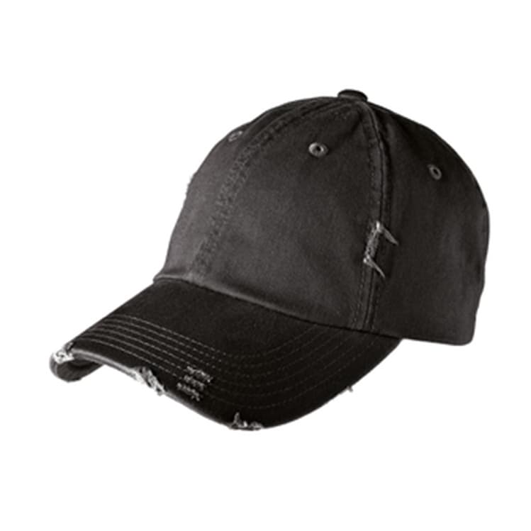 black distressed baseball cap