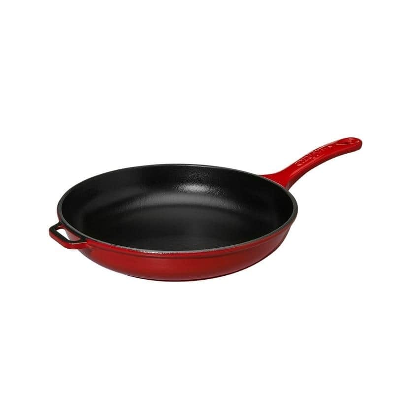 Chasseur Cast Iron Fry Pan with Cast Iron Handle, 10.5-inch, Red