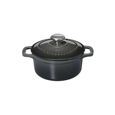 Chasseur French Cast Iron 1-quart Round Dutch Oven, Caviar Grey