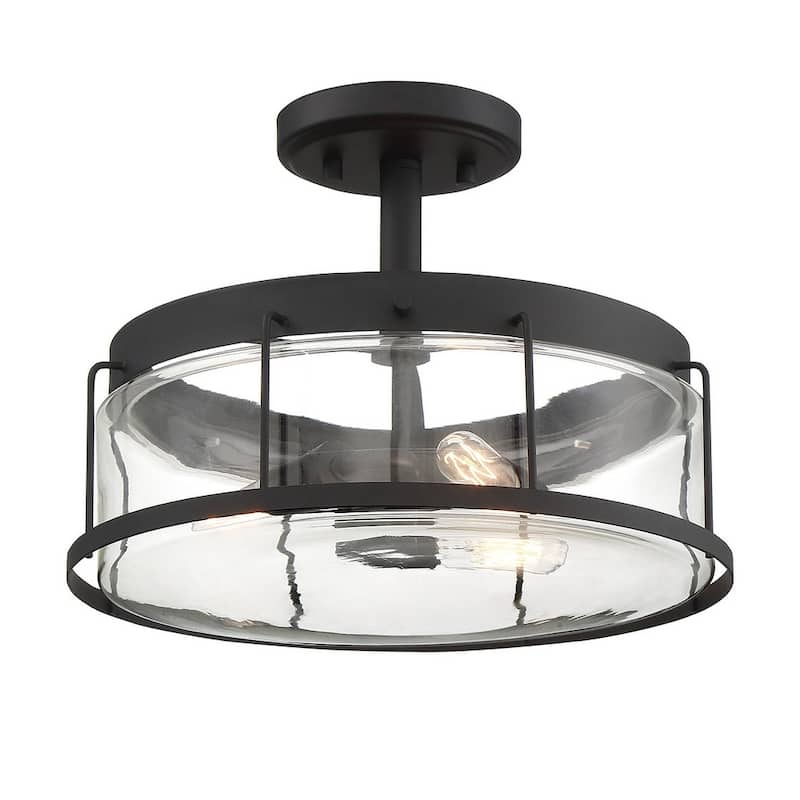 Carbon Loft Cranston Black 3-light Semi-flush Mount