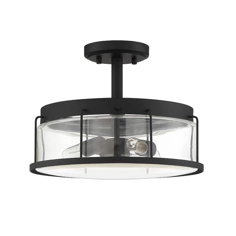 Carbon Loft Cranston Black 3-light Semi-flush Mount