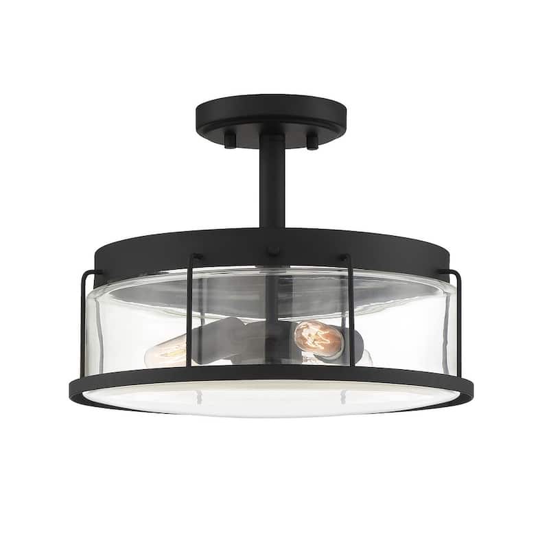 Carbon Loft Cranston Black 3-light Semi-flush Mount