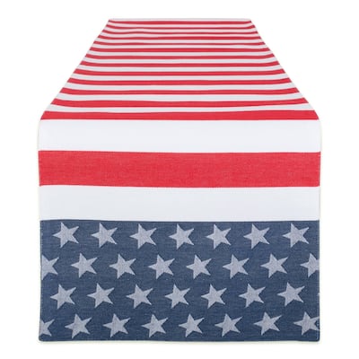 DII Stars & Stripes Kitchen Textiles, 14x72", Stars & Stripes, 1 Piece - 14"x72"