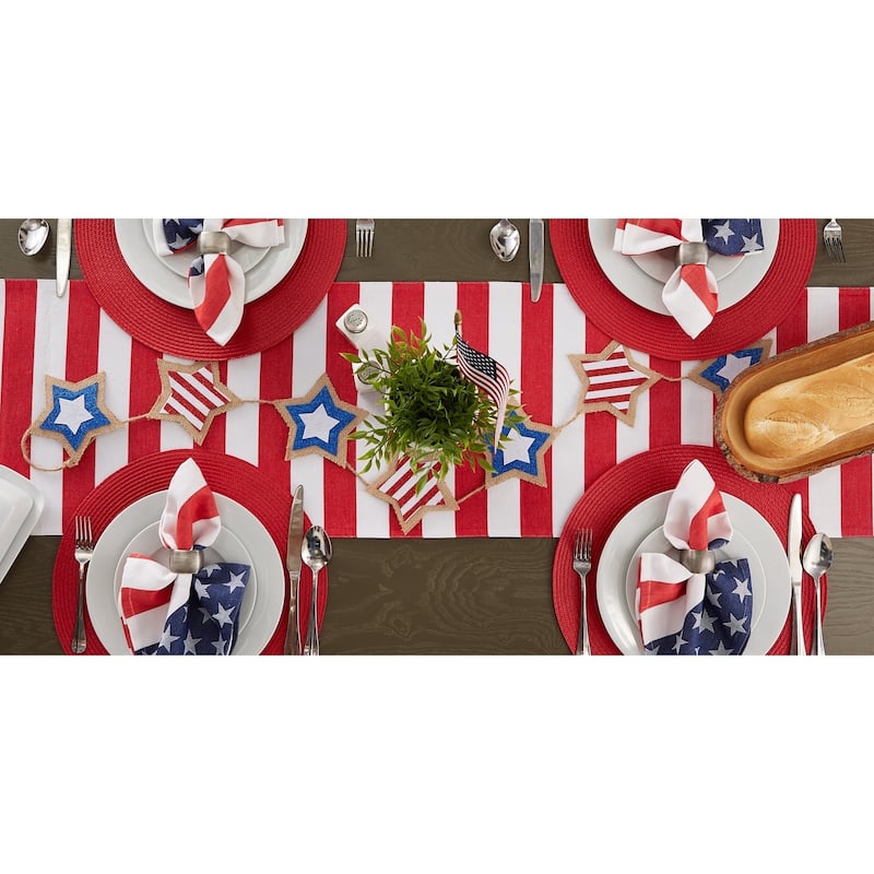 DII Stars & Stripes Kitchen Textiles, 14x72", Stars & Stripes, 1 Piece - 14"x72"