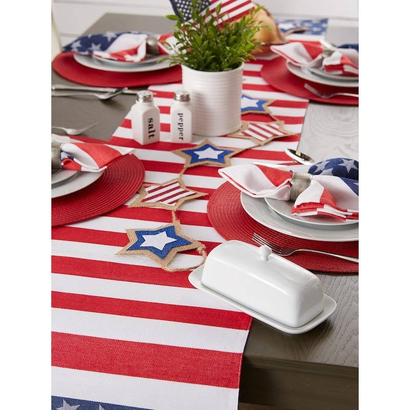 DII Stars & Stripes Kitchen Textiles, 14x72", Stars & Stripes, 1 Piece - 14"x72"