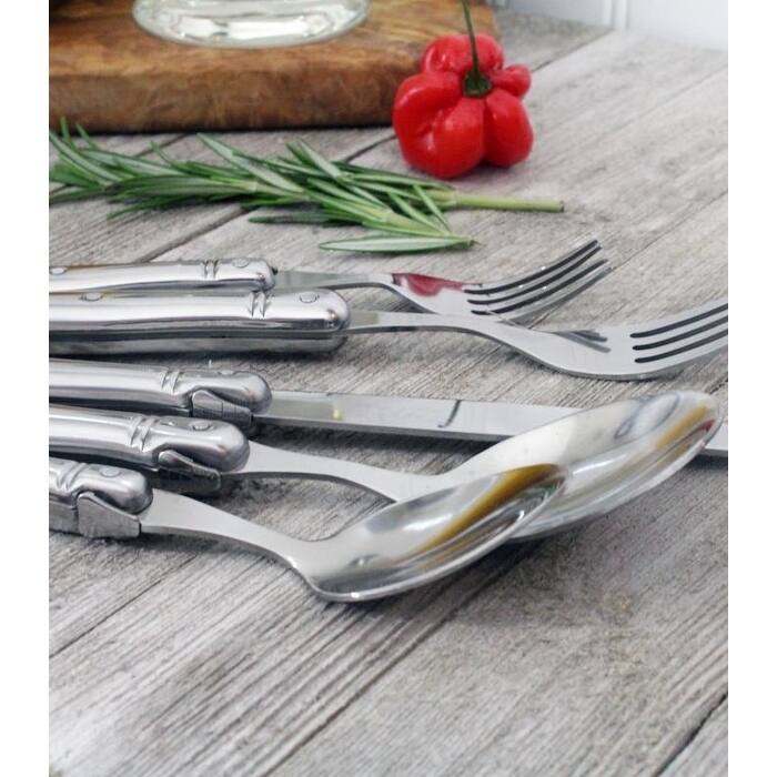 French Home Laguiole 20 Piece Stainless Steel Flatware Set, Service for 4, Stainless Steel Handles.