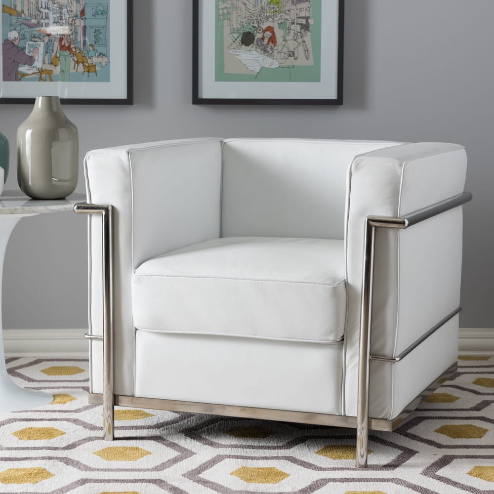 Mason White Leather Chair