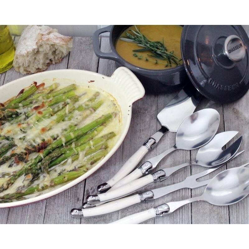 French Home 5 Piece Laguiole Hostess Set - Faux Ivory - N/A