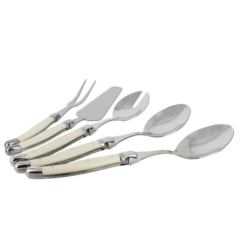French Home 5 Piece Laguiole Hostess Set - Faux Ivory - N/A