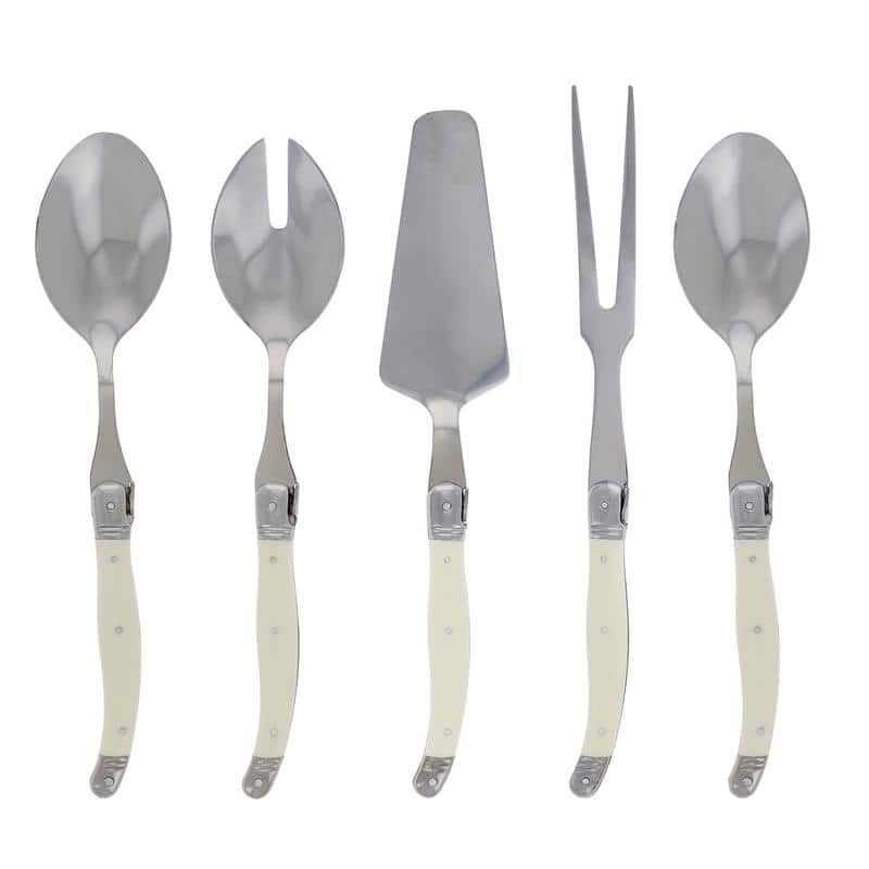 French Home 5 Piece Laguiole Hostess Set - Faux Ivory - N/A