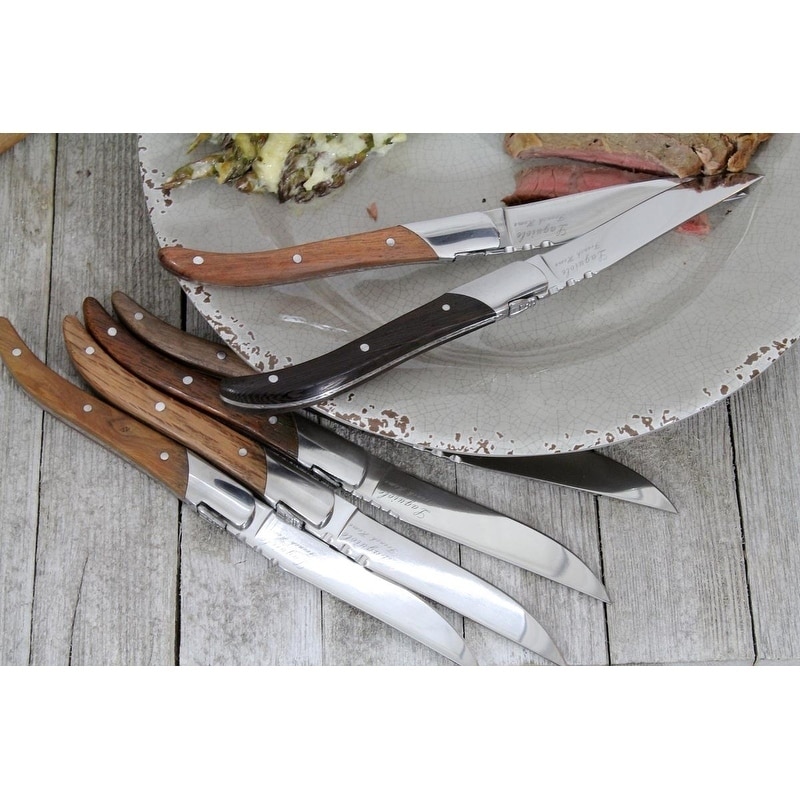 French Home Laguiole Connoisseur Olivewood Handle BBQ Steak Knives - On  Sale - Bed Bath & Beyond - 33641129