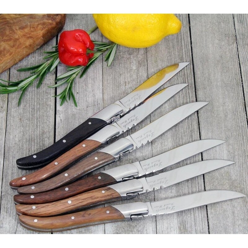 French Home Laguiole Connoisseur Olivewood Handle BBQ Steak Knives - On Sale  - Bed Bath & Beyond - 33641129