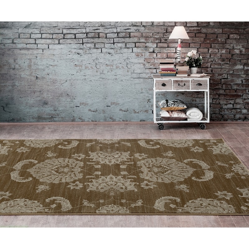 Antique Collection Brown Area Rug