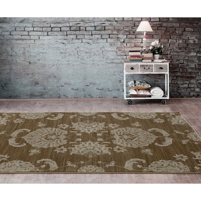 Antique Collection Brown Area Rug