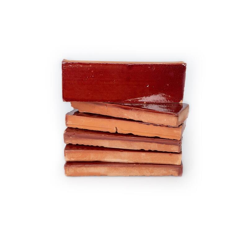 Handmade Maroon Solid Color Tile (Morocco)