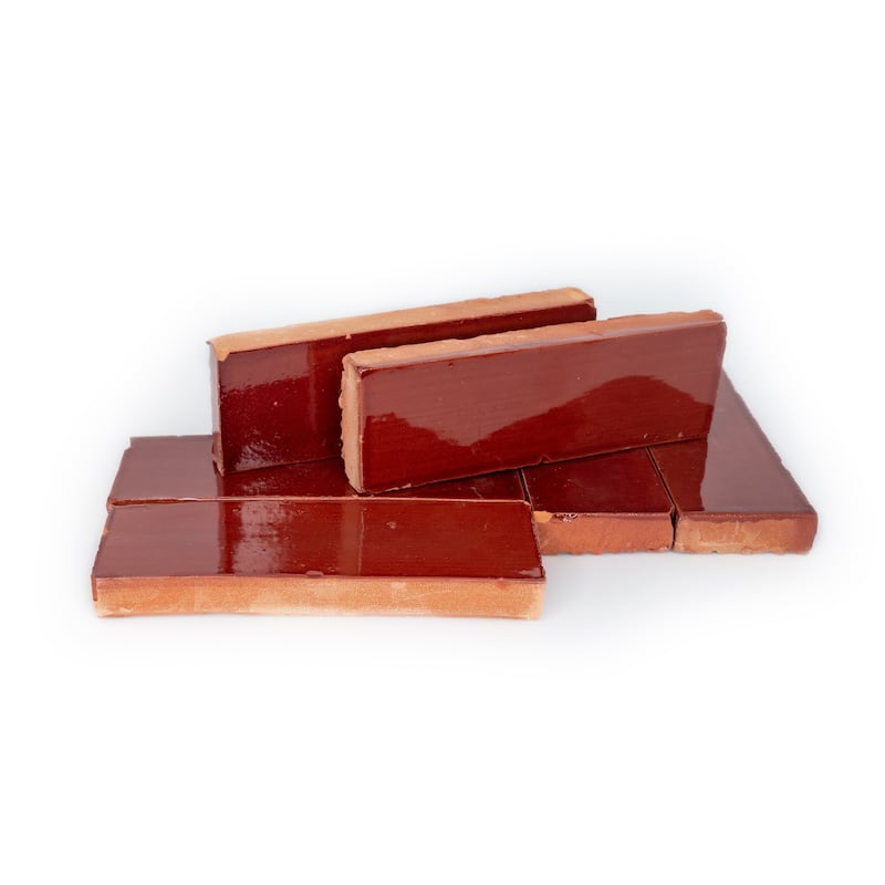 Handmade Maroon Solid Color Tile (Morocco)