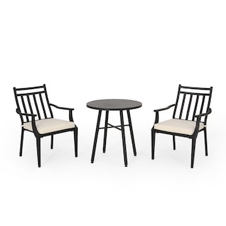 Delmar Outdoor 3 Piece Bistro Set with Cushions by Christopher Knight Home