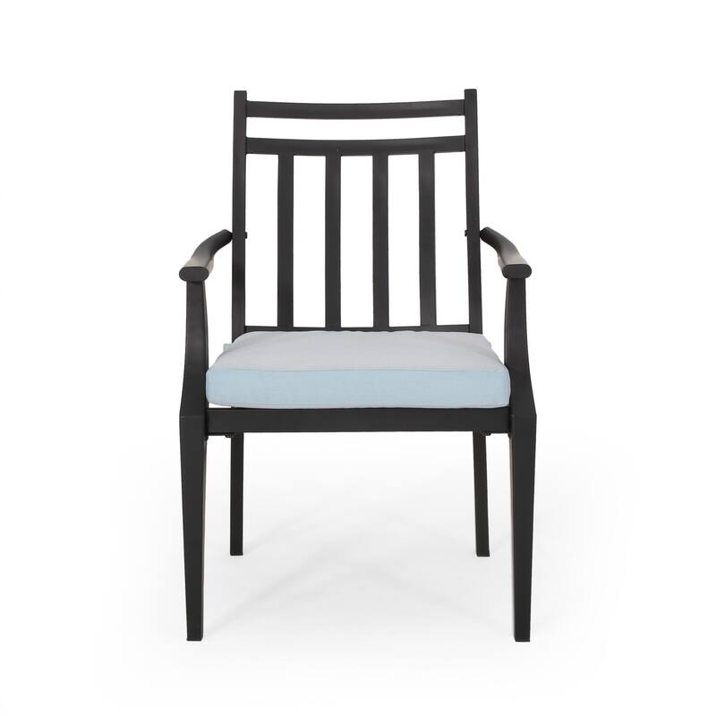 Delmar Outdoor Dining Chair with Cushion (Set of 2) by Christopher Knight Home - 26.10" W x 24.50" D x 36.00" H