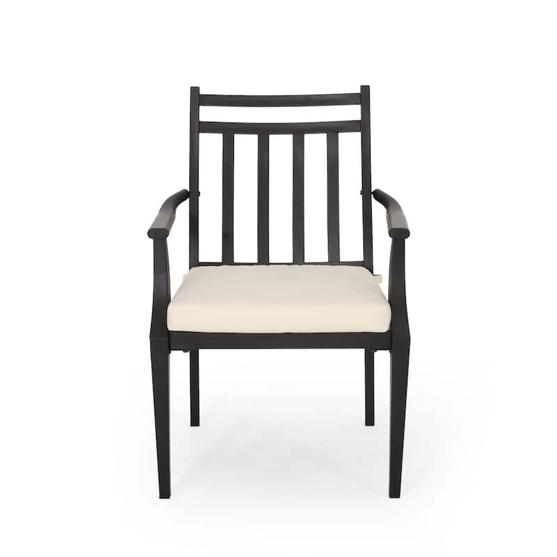 Delmar Outdoor Dining Chair with Cushion (Set of 2) by Christopher Knight Home - 26.10" W x 24.50" D x 36.00" H