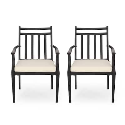 Delmar Outdoor Dining Chair with Cushion (Set of 2) by Christopher Knight Home - 26.10" W x 24.50" D x 36.00" H