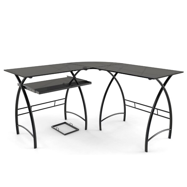 Ryan Rove Stillman Home Office 3-Piece Corner L-Shaped Contemporary Computer Desk - Black