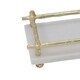Rectangular Marble Tray with and Metal Handle, Set of 2,White and Gold - Thumbnail 2