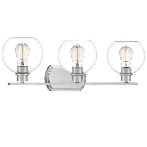 Quoizel Pruitt Clear Glass 3-light Bath Light.