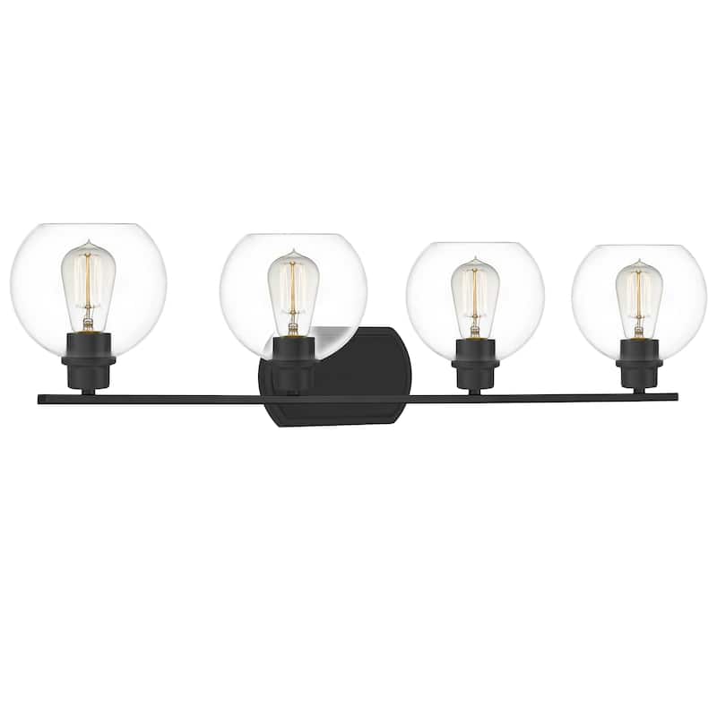 Quoizel Pruitt Clear Glass 4-light Bath Light. - Black