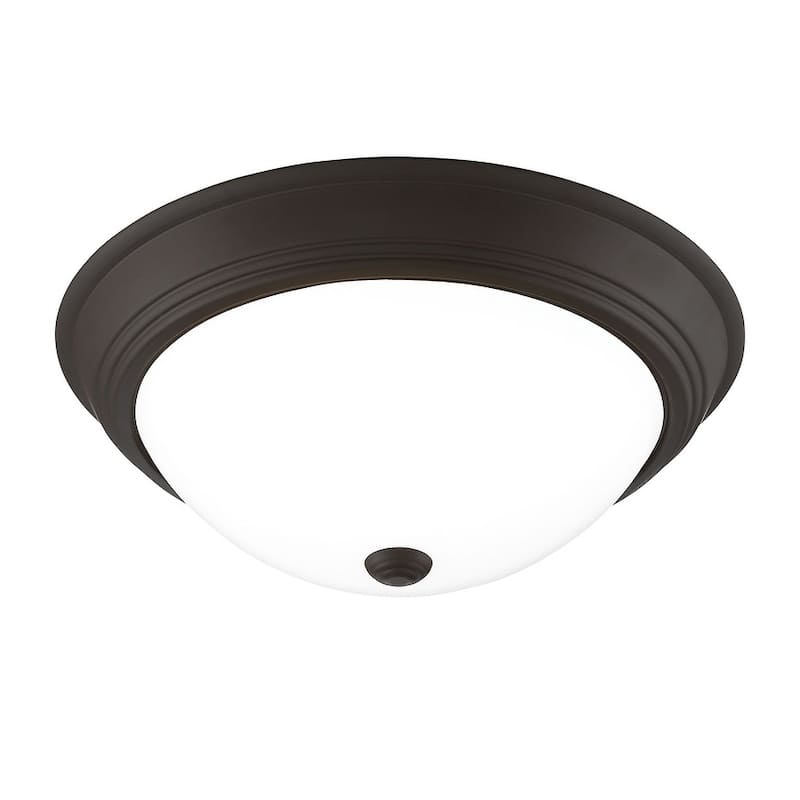 Quoizel Erwin White Painted Etched Glass 3-light Flush Mount.