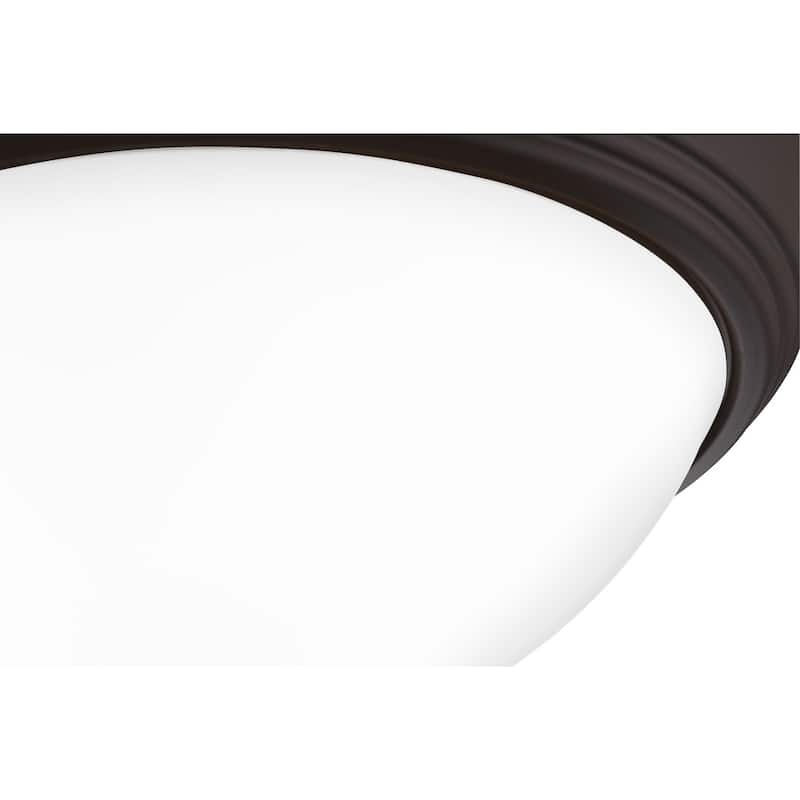 Quoizel Erwin White Painted Etched Glass 3-light Flush Mount.