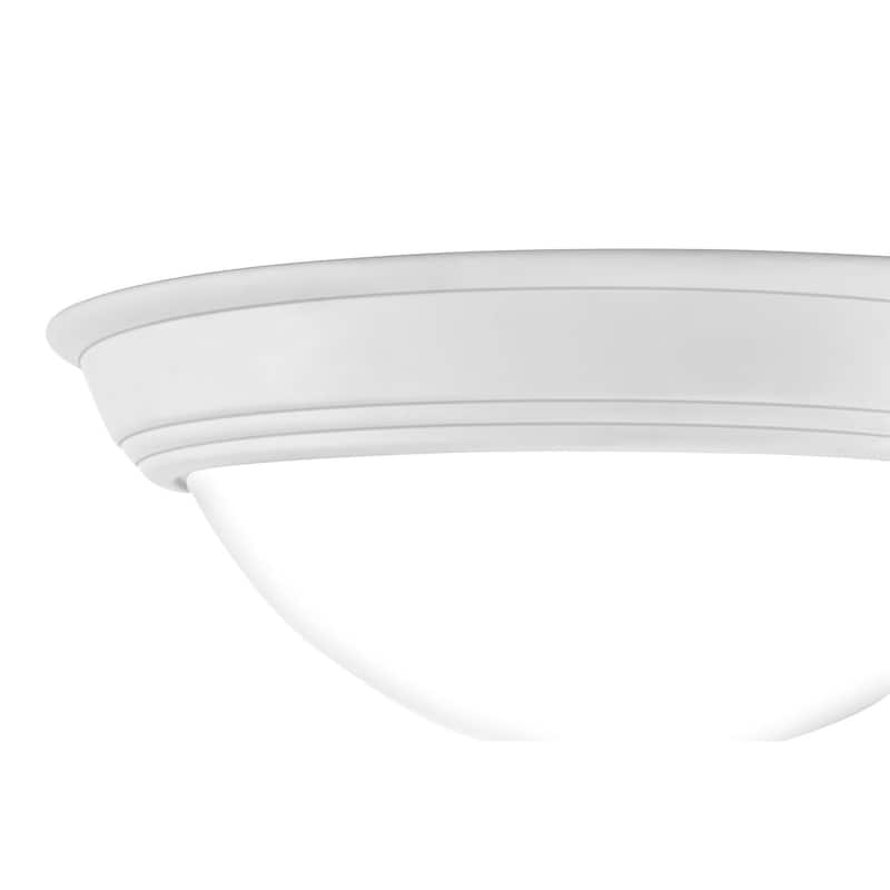 Quoizel Erwin White Painted Etched Glass 3-light Flush Mount.