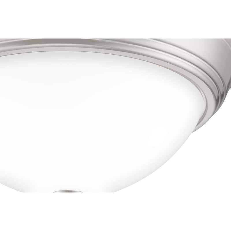 Quoizel Erwin White Painted Etched Glass 3-light Flush Mount.