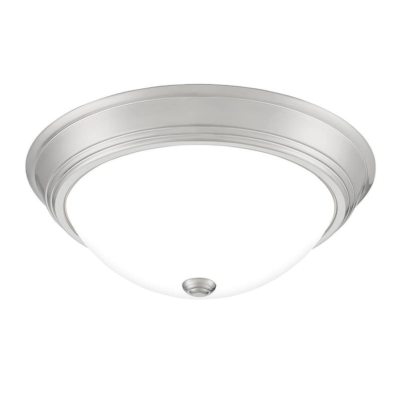 Quoizel Erwin White Painted Etched Glass 3-light Flush Mount.